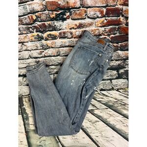 Judy Blue Skinny Jeans Size 13/31 Distressed‎ Ripped Paint Splatter Denim